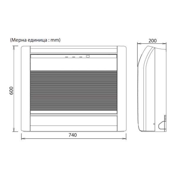 Подов климатик Fuji Electric RGG14KVCA/ROG14KVCA, 14 000 BTU, Клас А++/А+, 22dB, Фреон R32