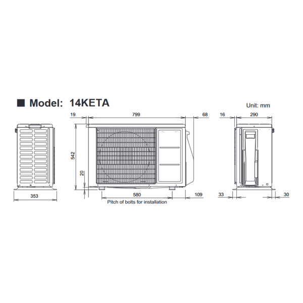 Инверторен климатик Fuji Electric RSG14KETE/ROG14KETE ,14 000 BTU, Клас А++/А+,20 dB, Фреон R32
