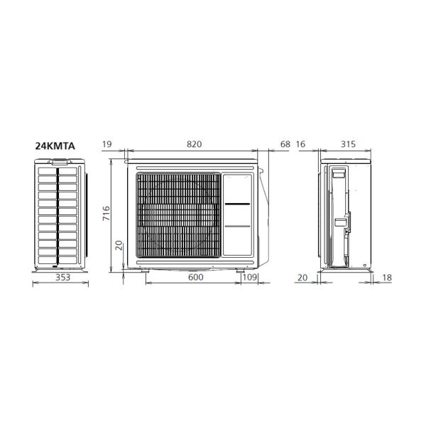 Инверторен климатик Fuji Electric RSG24KMTE/ROG24KMTA,24 000 BTU, Клас А++/А+, 29 dB, Фреон R32
