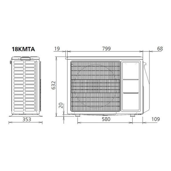 Инверторен климатик General ASHG18KMTE/AOHG18KMTA, 18 000 BTU, Клас А++/А +, 29 db, Фреон R32