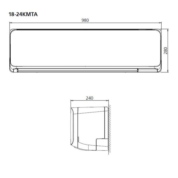Инверторен климатик General ASHG18KMTE/AOHG18KMTA, 18 000 BTU, Клас А++/А +, 29 db, Фреон R32
