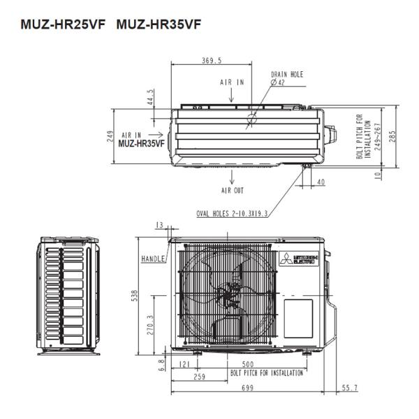 Инверторен климатик Mitsubishi Electric MSZ-HR35VF / MUZ-HR35VF, 12 000 BTU , Клас А++/А+ , 22 dB, Фреон R32