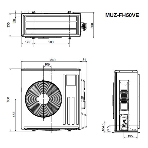 Инверторен климатик Mitsubishi Electric MSZ-FH50VE + MUZ-FH50VEHZ, ZUBADAN, 18000 BTU , Клас А++/А+, 27 dB , Фреон R410A