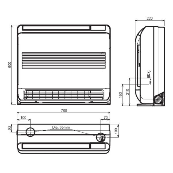 Подов климатик Toshiba RAS-B13J2FVG-E/RAS13J2AVSG-E Bi -Flow , 13 000 BTU, Клас А++/А++/ , 24 dB, Фреон R32